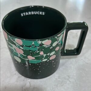 Starbucks Holiday 2022 Venetian Marble Forest Green Ceramic Coffee Mug, 12-ounce